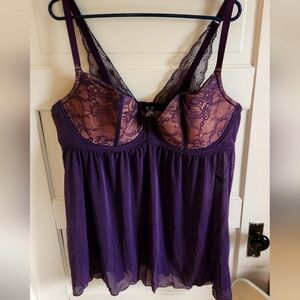 Lace Purple Teddy Nightgown